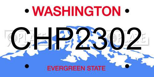 CHP2302 Washington License Plate
