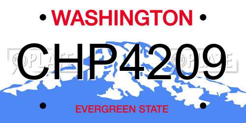 CHP4209 Washington License Plate