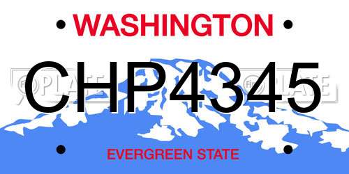 CHP4345 Washington License Plate