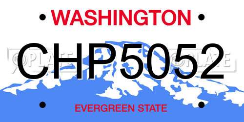 CHP5052 Washington License Plate