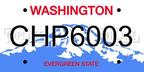 CHP6003 Washington License Plate