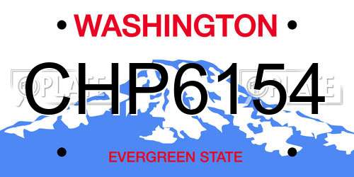 CHP6154 Washington License Plate