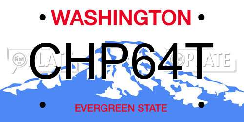 CHP64T Washington License Plate
