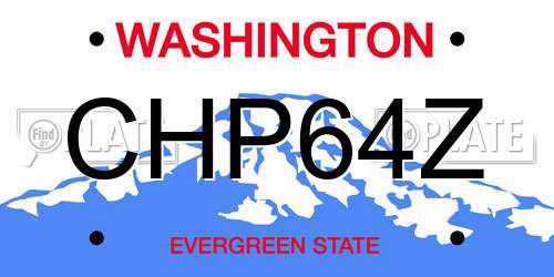 CHP64Z Washington License Plate
