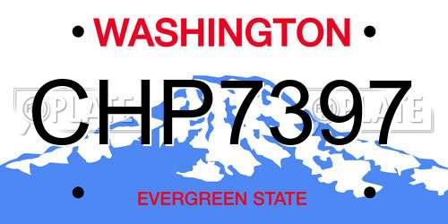 CHP7397 Washington License Plate