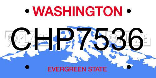 CHP7536 Washington License Plate