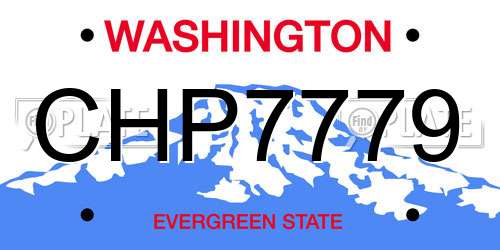 CHP7779 Washington License Plate