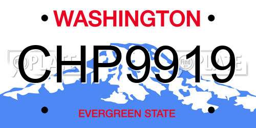 CHP9919 Washington License Plate