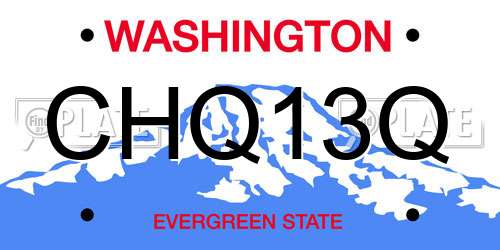 CHQ13Q Washington License Plate