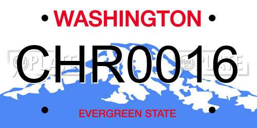 CHR0016 Washington License Plate