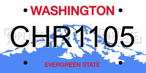 CHR1105 Washington License Plate