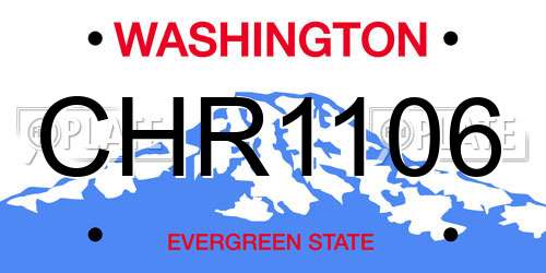 CHR1106 Washington License Plate