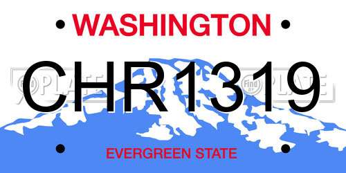 CHR1319 Washington License Plate