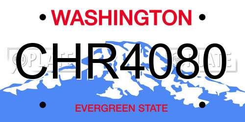 CHR4080 Washington License Plate