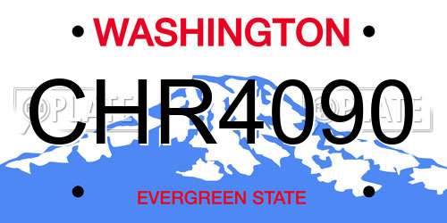 CHR4090 Washington License Plate