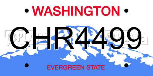 CHR4499 Washington License Plate