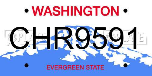 CHR9591 Washington License Plate
