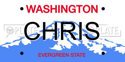 CHRIS Washington License Plate