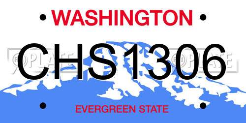 CHS1306 Washington License Plate