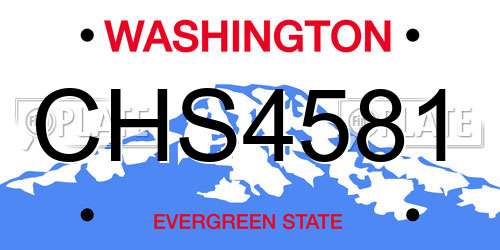 CHS4581 Washington License Plate