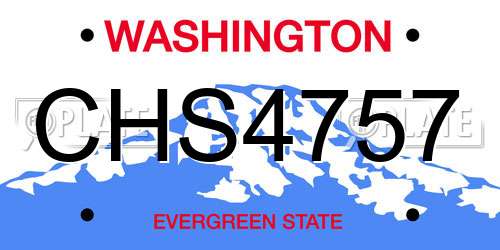 CHS4757 Washington License Plate