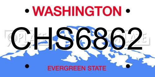 CHS6862 Washington License Plate