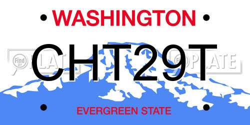 CHT29T Washington License Plate