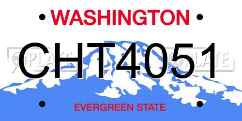 CHT4051 Washington License Plate