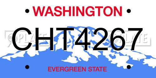 CHT4267 Washington License Plate