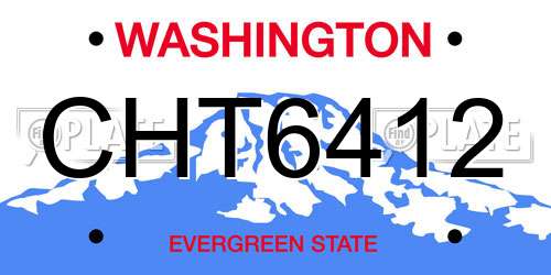 CHT6412 Washington License Plate