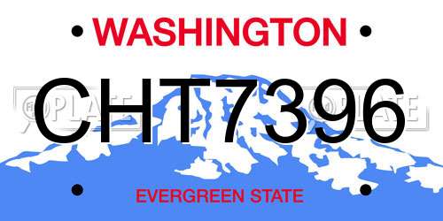 CHT7396 Washington License Plate