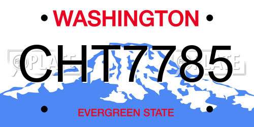 CHT7785 Washington License Plate