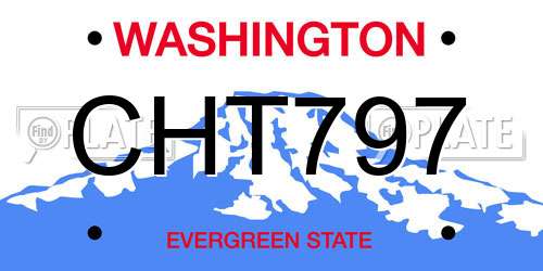 CHT797 Washington License Plate