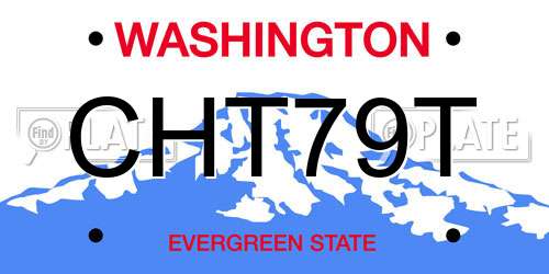 CHT79T Washington License Plate