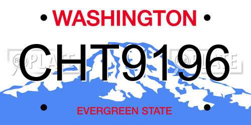 CHT9196 Washington License Plate