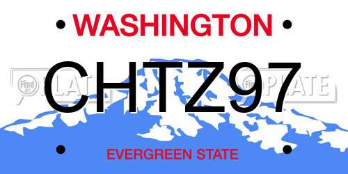 CHTZ97 Washington License Plate