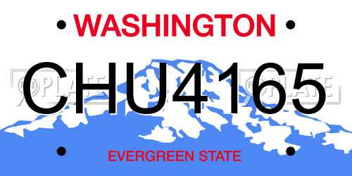 CHU4165 Washington License Plate