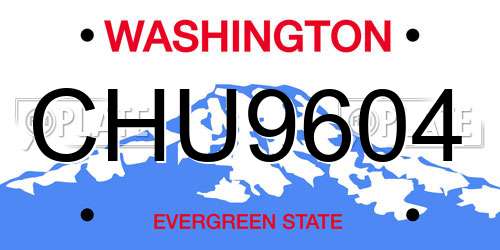 CHU9604 Washington License Plate