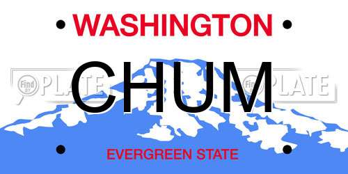 CHUM Washington License Plate