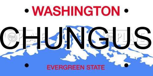 CHUNGUS Washington License Plate
