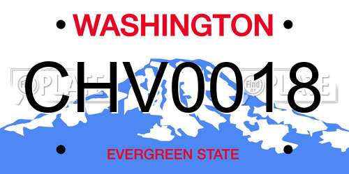 CHV0018 Washington License Plate