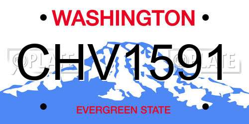 CHV1591 Washington License Plate