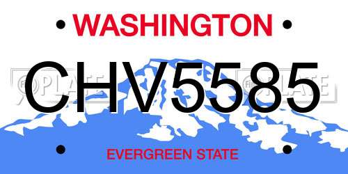 CHV5585 Washington License Plate