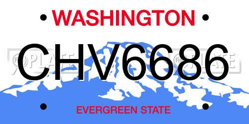 CHV6686 Washington License Plate