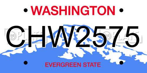 CHW2575 Washington License Plate