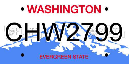 CHW2799 Washington License Plate