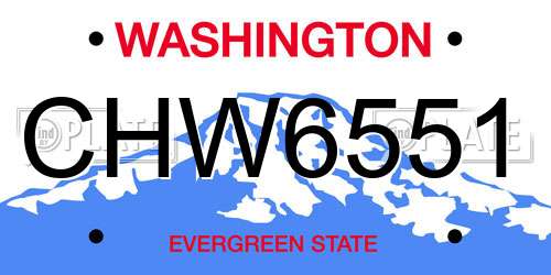 CHW6551 Washington License Plate