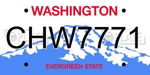 CHW7771 Washington License Plate