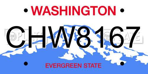 CHW8167 Washington License Plate