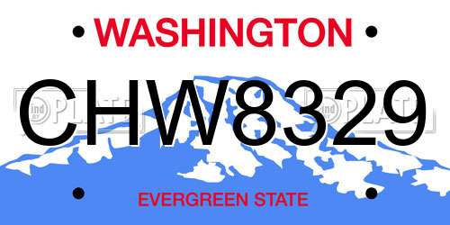 CHW8329 Washington License Plate